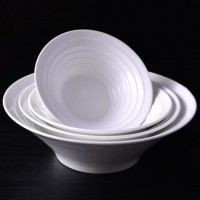 Wholesale 7" 600ml 21oz Plain White Logo Decal Custom Design Ceramic Porcelain Soup Bowls