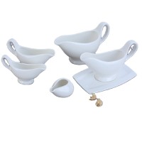 factory ivory porcelain gravy boat for restaurant banquet