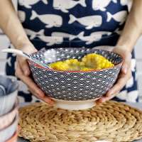 JAPAN STYLE OF SCREW THREAD DESIGN CERAMIC BOWLS